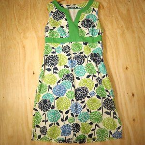 Boden Green Floral Sleeveless Colorful Dress Women's Size 10R